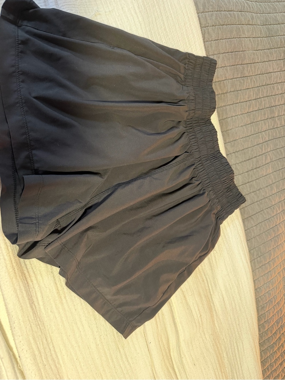 Vuori Black Lightweight Athletic Shorts with Smocked Waist